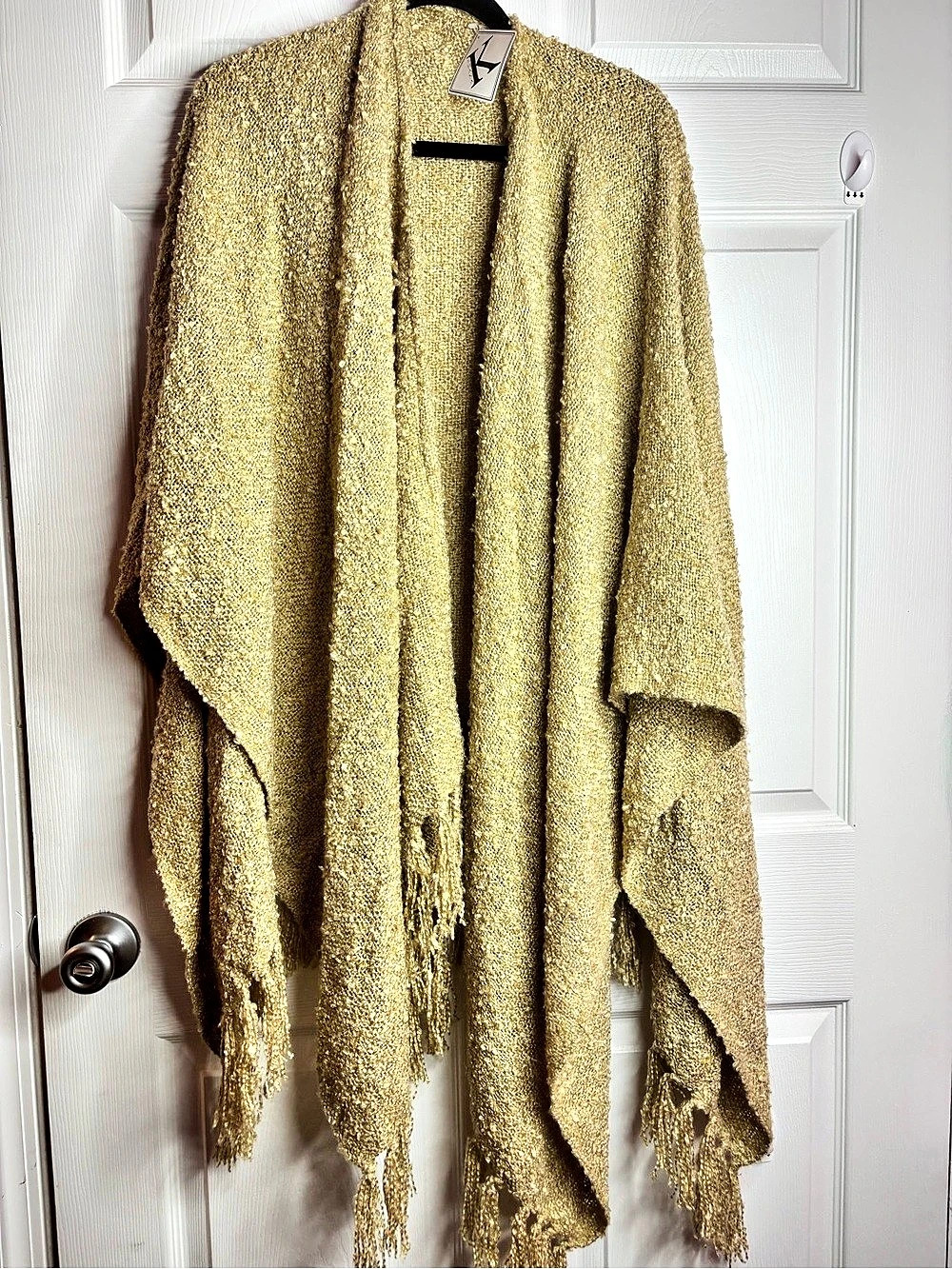 Shana K Fringe Wrap in Beige NWT